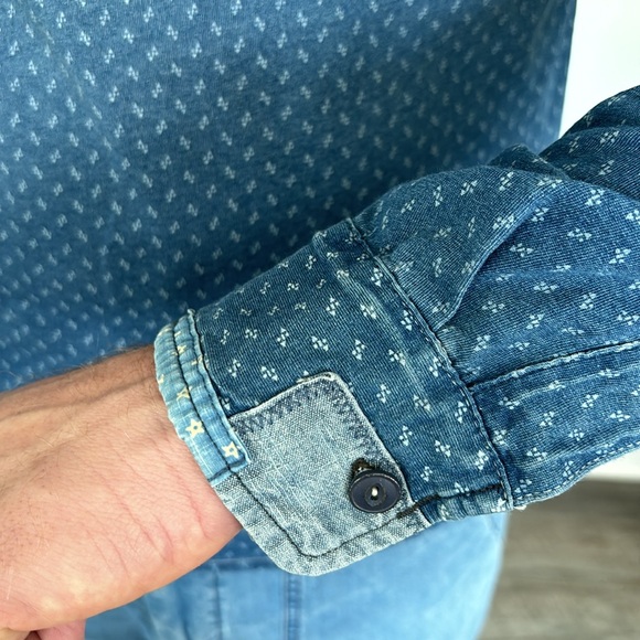 Men’s Patterned Longsleeve Collard Tunic Shirt - Picture 6 of 9